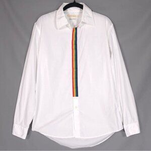 MARC JACOBS Men’s Shirt Slim Fit LS White Cotton Rainbow ROMANIA🇷🇴MADE Size 50